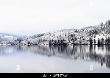 Titisee lake in the Black Forest in winter time Stock Photo