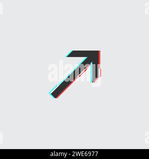 Glitch arrow up. Effect glitch. Stock vector illustration isolated on white background. Stock Vector