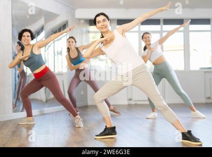 Funk jazz dancers practicing dance moves in studio Stock Photo