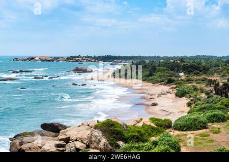 Sri Lanka, Southern Province, Tissamaharama, Coastline of Bundala National Park in summer Stock Photo