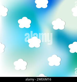 White clouds on abstract blue sky Stock Vector
