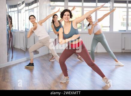 Funk jazz dancers practicing dance moves in studio Stock Photo