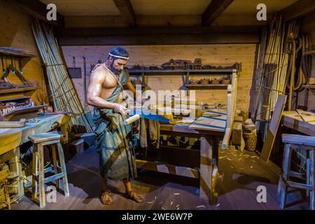 Display inside the life-size replica of Noah's Ark at the Ark Encounter ...