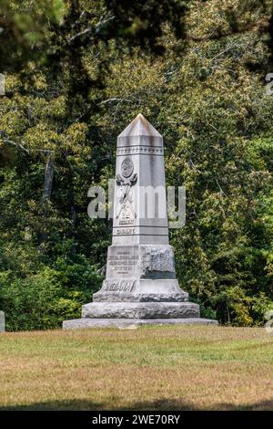 Army of the Ohio memorial marker for Indiana at Shiloh Military Park in Tennessee Stock Photo