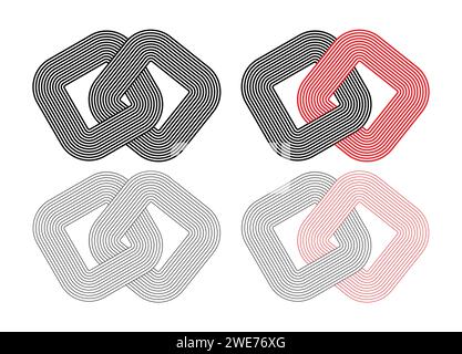 Abstract of rounded rectangle curves parallel lines. Stock Vector