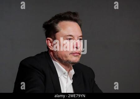 Krakow, Poland. 22nd Jan, 2024. Elon Musk of RPA attends the Conference European Jewish Association at DoubleTree by Hilton in Krakow. Conference on anti-Semitism. (Photo by Grzegorz Wajda/SOPA Images/Sipa USA) Credit: Sipa USA/Alamy Live News Stock Photo