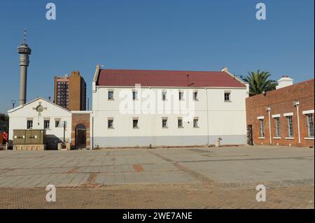 Constitutional Hill in downtown Johannesburg used to be a prison that once held Mahatma Gandhi and Nelson Mandela and is now a museum to Apartheid Stock Photo