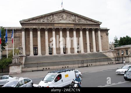 NATIONAL ASSEMBLY (PARLIAMENT), PALAIS BOURBON, HOUSE OF REPRESENTATIVES, 7th ARRONDISSEMENT Paris France Stock Photo