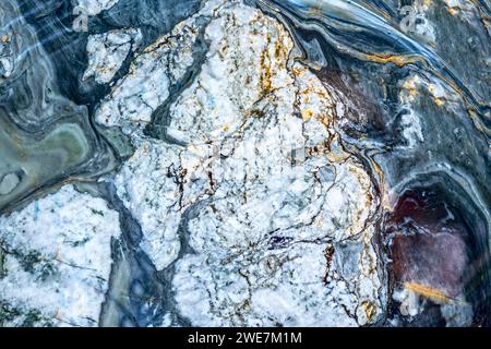 Mineral stone with various stone artifacts from the crystallization of volcanic rock create unique in the natural world Stock Photo