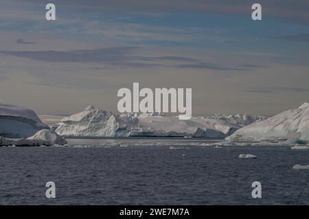 Icebergs between James Ross Island and Snow Hill Island Stock Photo