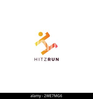H Run Logo. Letter H Icon. Running Logo Stock Vector