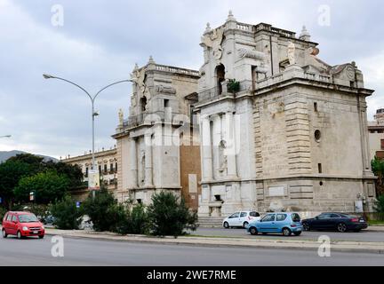 Porta Felice is a monumental gate in the city of Palermo, Sicily, Italy. Stock Photo