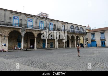 Plaza De La Cathedral in old Havana, Cuba. Stock Photo