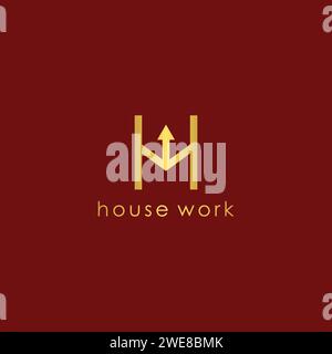 HW Logo Simple. HW Logo Simple combination of letters H and W looks very dynamic Stock Vector
