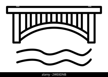 Bridge icon. icon related to river crossings and pathways. line icon style. element illustration Stock Vector