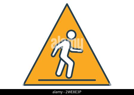 Pedestrian Crossing icon. icon related to pedestrian pathways, public navigation. flat line icon style. element illustration Stock Vector