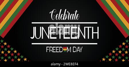 Juneteenth Freedom Day june 19 Stylish Text Design Stock Vector