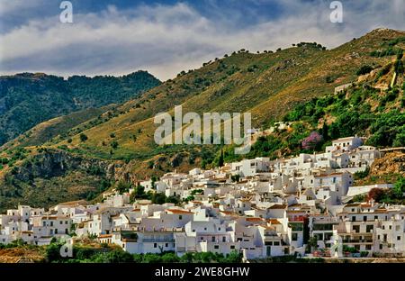 Moorish town of Frigiliana in Sierra de Almijara, Andalusia, Malaga Province, Spain Stock Photo