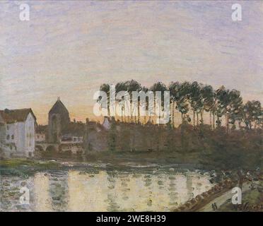 Alfred Sisley (1839-1899) - Coucher de soleil à Moret Stock Photo