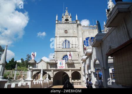 The Monastery of the Holy Eucharist, also known as the Our Lady of Lindogon Shrine and commonly known as the Simala Shrine or the Simala Parish Church. Stock Photo