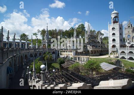 The Monastery of the Holy Eucharist, also known as the Our Lady of Lindogon Shrine and commonly known as the Simala Shrine or the Simala Parish Church. Stock Photo