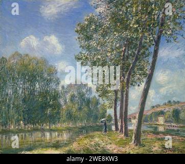 Alfred Sisley (1839-1899) - Soleil de printemps, le Loing Stock Photo