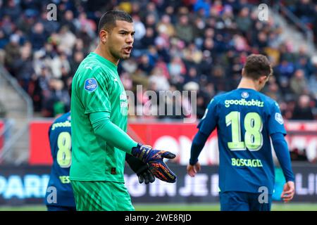 UTRECHT, NETHERLANDS - JANUARY 21: Goalkeeper Walter Benitez (PSV Eindhoven) during the Eredivisie match of FC Utrecht and PSV Eindhoven at de Galgenw Stock Photo