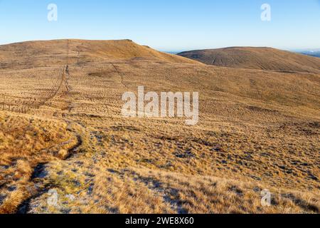 Looking towards Andrew Gannel Hill and Kings Seat Hill in the Ochil Hills near Tillicoultry Stock Photo