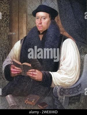 Thomas Cranmer 1489-1556. Erster protestantischer Erzbischof von Canterbury, 1533-56. Aus dem Buch Lodges British Portraits, erschienen 1823., Historisch, digital restaurierte Reproduktion von einer Vorlage aus dem 19. Jahrhundert, Record date not stated Stock Photo