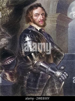 Thomas Howard 2. (oder 14.) Earl of Arundel, Earl of Surrey, Earl of Norfolk, 1585-1646. Englischer Adliger, bekannt für seine Marmorsammlung und seine Manuskripte. Aus Lodges British Portraits, veröffentlicht 1823., Historisch, digital restaurierte Reproduktion von einer Vorlage aus dem 19. Jahrhundert, Record date not stated Stock Photo