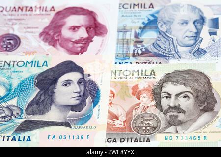 Italian money -  lira a business background Stock Photo