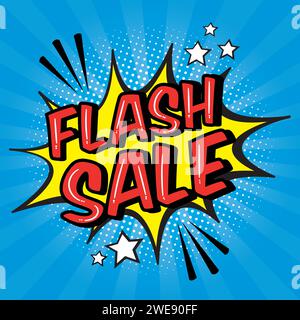 flash sale bubble speech pop art style vector image Stock Vector