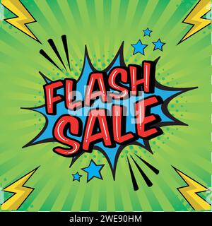 flash sale bubble speech pop art style vector image Stock Vector