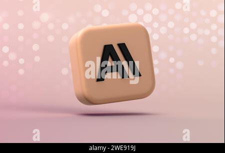 Valencia, Spain - Jan, 2024: Claude AI an artificial intelligence chatbot developed by Anthropic based on foundational large language model. Isolated Stock Photo