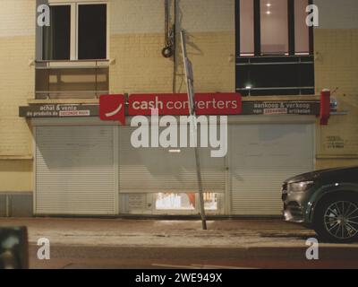 Brussels, Belgium 20 January 2024. Winter and snow. Entrance and exit