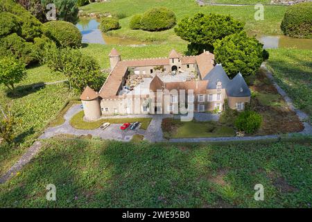 France Miniature,  Élancourt, France, 08.19.2023, France miniature, park tourist attraction, Chateau D'Yquem Stock Photo