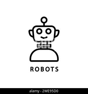 Robots outline vector icon. Thin line black robots icon, flat vector simple element illustration from editable artificial intelligence concept isolate Stock Vector