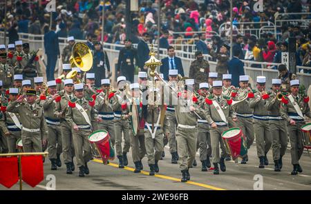 New Delhi, India. 23rd Jan, 2024. NEW DELHI, INDIA - JANUARY 23: A Contingent of French Foreign Legion Band takes part in the Full Dress Rehearsals for the Republic Day Parade 2024, at Kartavya Path on January 23, 2024 in New Delhi, India. (Photo by Raj K Raj/Hindustan Times/Sipa USA) Credit: Sipa USA/Alamy Live News Stock Photo