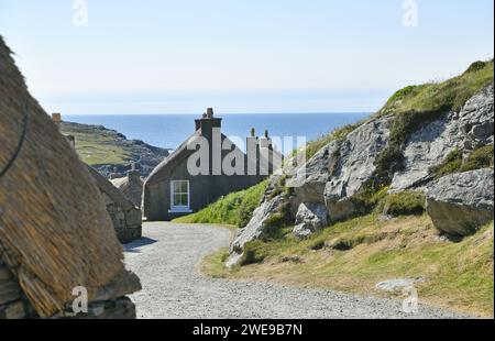 Na Geàrrannan Blackhouse Village near Carloway, Isle of Lewis, Scotland Stock Photo