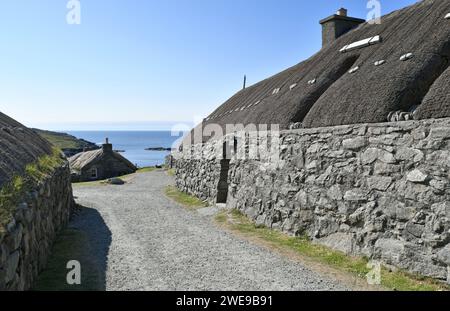 Na Geàrrannan Blackhouse Village near Carloway, Isle of Lewis, Scotland Stock Photo