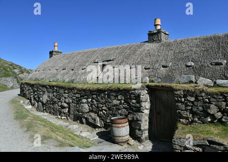 Na Geàrrannan Blackhouse Village near Carloway, Isle of Lewis, Scotland Stock Photo