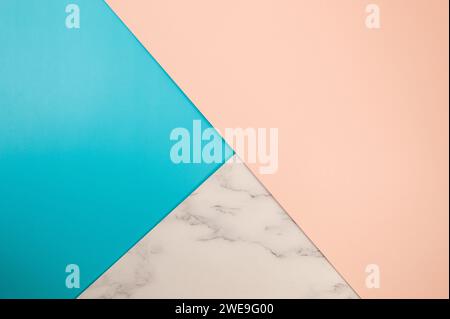 Blue, pink and marble background. Colourful wallpaper, marble texture. Stock Photo