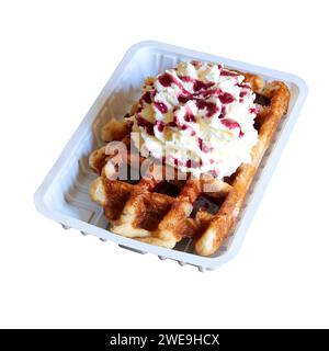 Liege waffle in packaging isolated on white background with clipping path Stock Photo