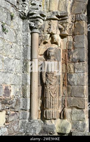 Ruins of medieval Augustinian monastery, Haughmond Abbey in Shrewsbury England Stock Photo