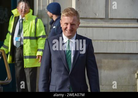 London, England, UK. 24th Jan, 2024. UK Deputy Prime Minister OLIVER DOWDEN spotted leaving Cabinet Office. (Credit Image: © Thomas Krych/ZUMA Press Wire) EDITORIAL USAGE ONLY! Not for Commercial USAGE! Stock Photo