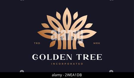 Illustration of the Tree of Life in gold color with triangular lines ...