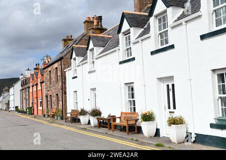 Terraced houses in Ullapool, Scotland Stock Photo