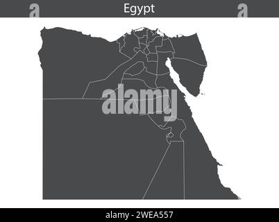 Egypt map isolated on white background. Vector illustration. Stock Vector