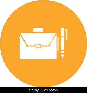 Briefcase and Pen icon vector image. Suitable for mobile application web application and print media. Stock Vector