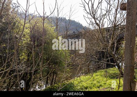 A Ponte Ulla, Spain. Rural landscape in a traditional village in Galicia Stock Photo